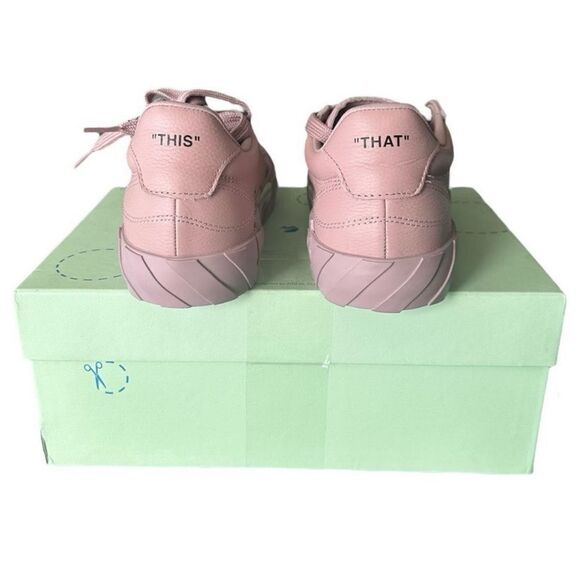 Off-White Low Vulcanized Leather Upper Light Pink Sneakers EU 38 UK 5 US Size 8 - Picture 8 of 16